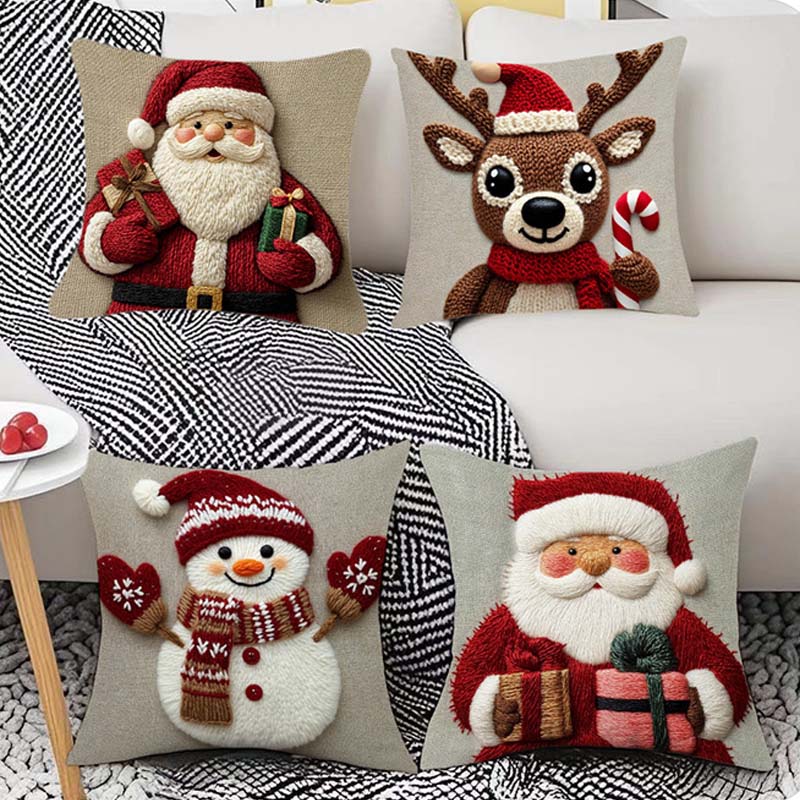 📢📢60% DE RÉDUCTION !!! 🎅Housse de coussin festive avec motif de Noël - Image 6