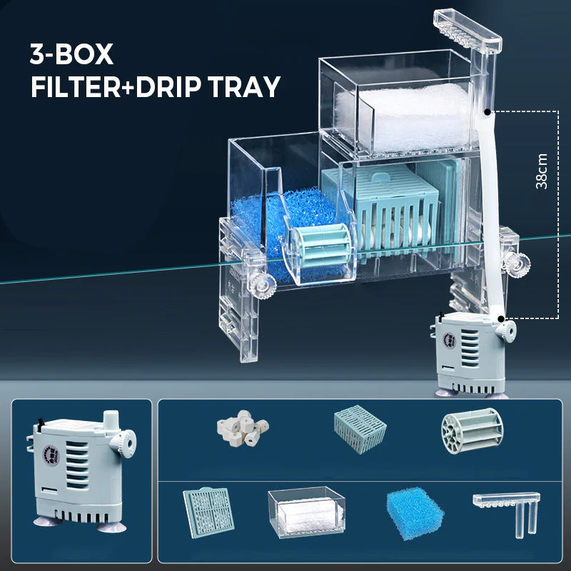 🏆50% de réduction pour une durée limitée💦🐟 Boîte de filtre circulant de réservoir de poissons avec pompe à eau - Image 10