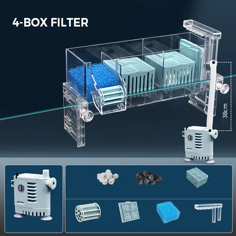 🏆50% de réduction pour une durée limitée💦🐟 Boîte de filtre circulant de réservoir de poissons avec pompe à eau - Image 11