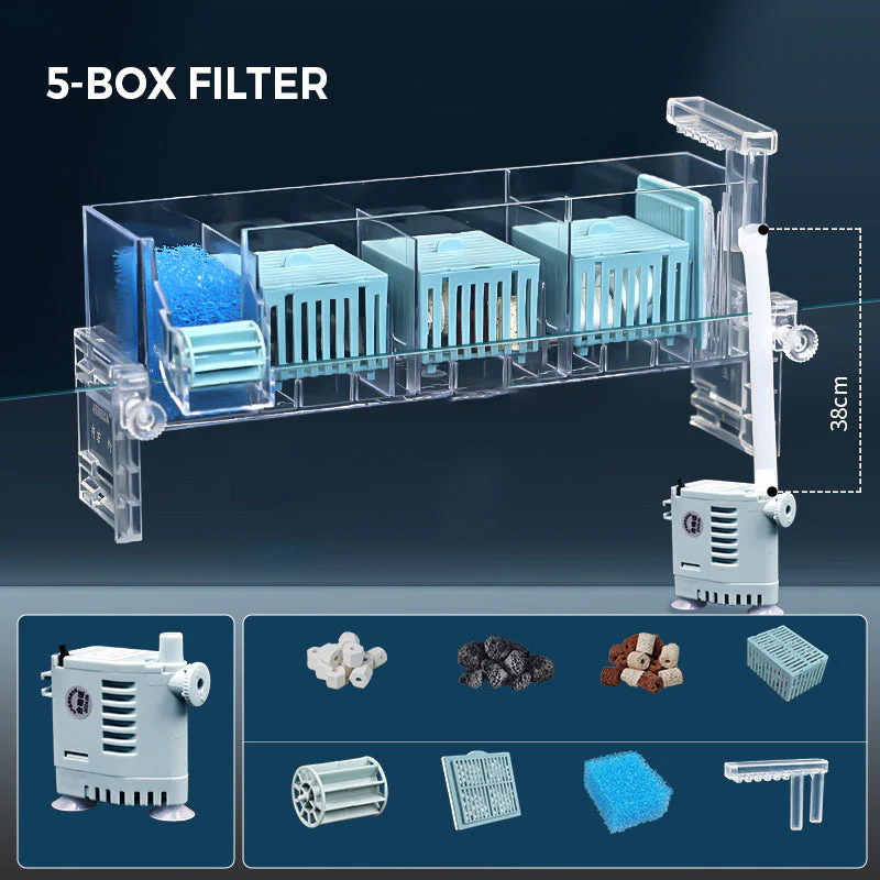 🏆50% de réduction pour une durée limitée💦🐟 Boîte de filtre circulant de réservoir de poissons avec pompe à eau - Image 13