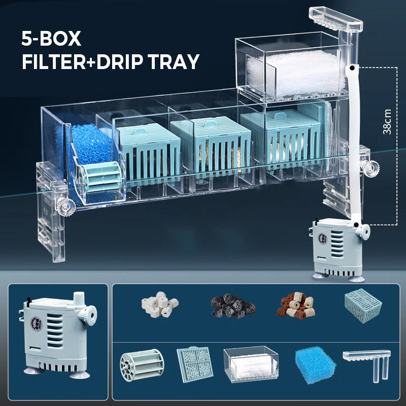 🏆50% de réduction pour une durée limitée💦🐟 Boîte de filtre circulant de réservoir de poissons avec pompe à eau - Image 14