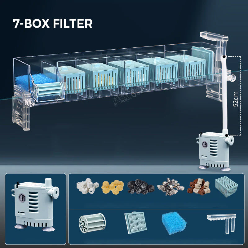 🏆50% de réduction pour une durée limitée💦🐟 Boîte de filtre circulant de réservoir de poissons avec pompe à eau - Image 17