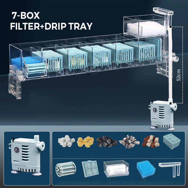 🏆50% de réduction pour une durée limitée💦🐟 Boîte de filtre circulant de réservoir de poissons avec pompe à eau - Image 18