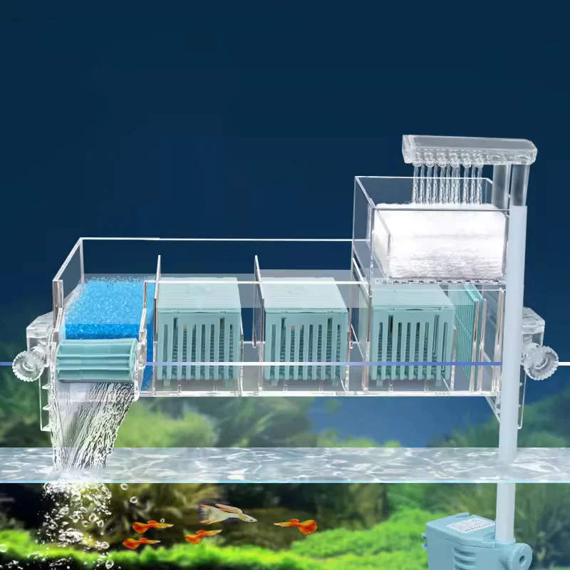 🏆50% de réduction pour une durée limitée💦🐟 Boîte de filtre circulant de réservoir de poissons avec pompe à eau - Image 3