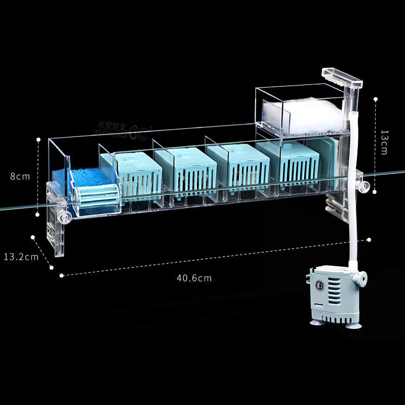 🏆50% de réduction pour une durée limitée💦🐟 Boîte de filtre circulant de réservoir de poissons avec pompe à eau - Image 8