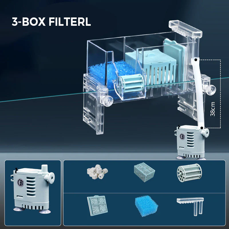 🏆50% de réduction pour une durée limitée💦🐟 Boîte de filtre circulant de réservoir de poissons avec pompe à eau - Image 9