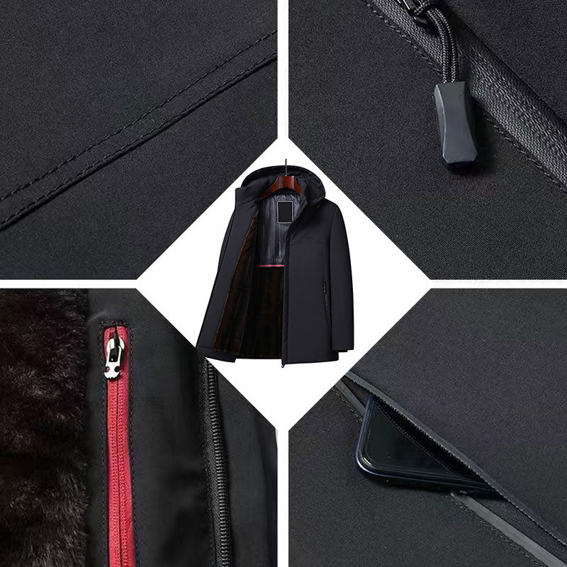 📢📢60 % de réduction !!!🎅Parka thermique épaisse à capuche pour homme - Image 5