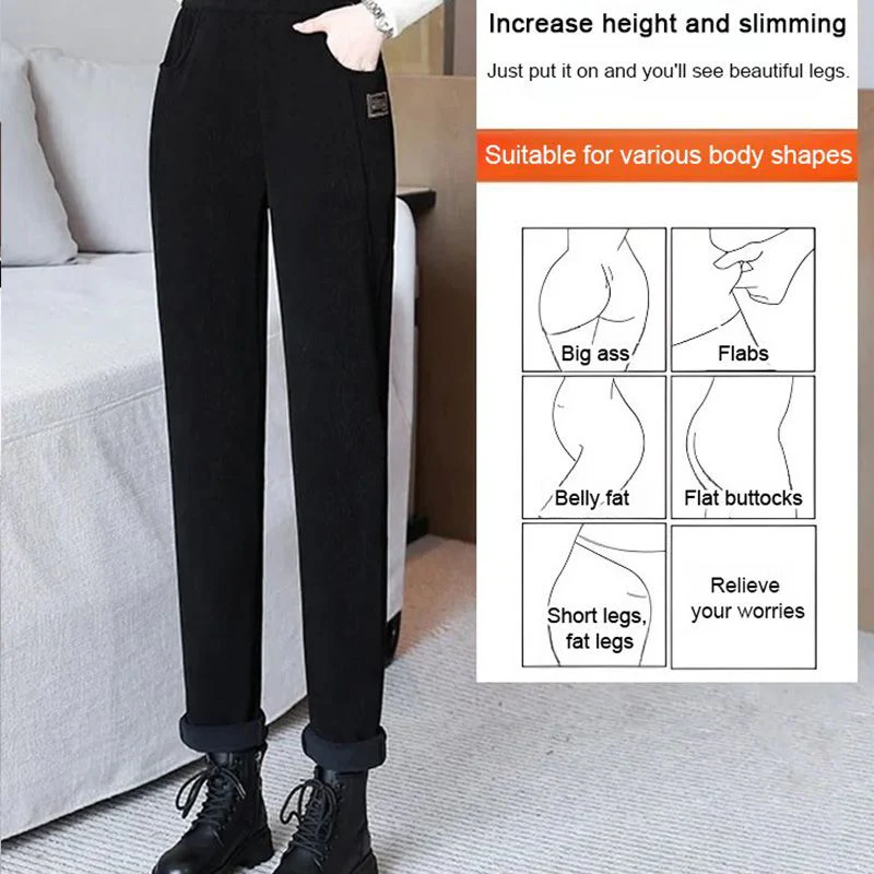 📢📢60% DE RÉDUCTION !!!✨Pantalon chaud à taille haute pour femmes, doublé de polaire - Image 13