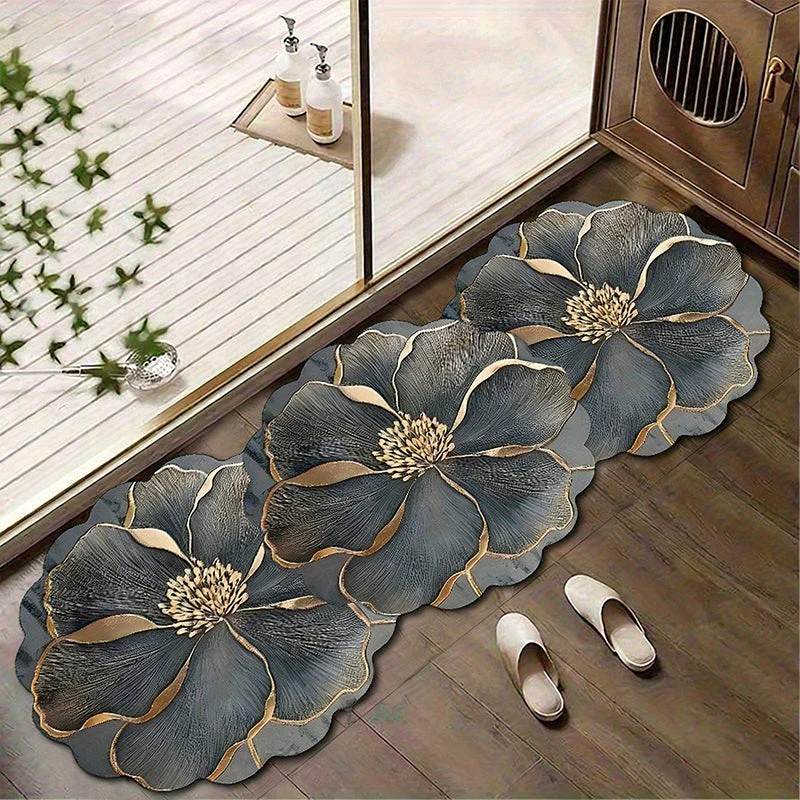 📢📢55 % de réduction !!! ✨Tapis de salle de bain à motif floral à séchage rapide - Image 10