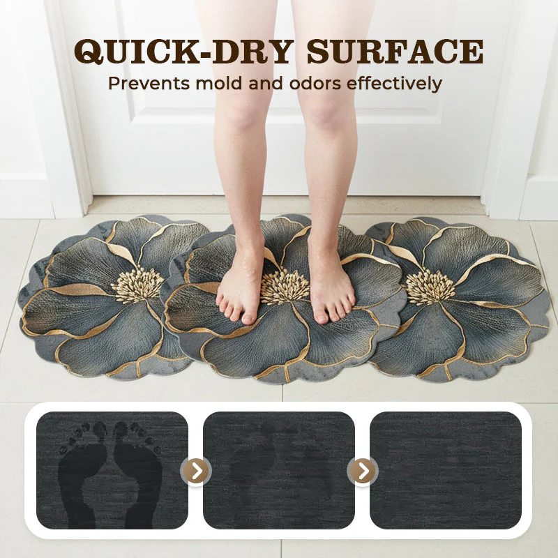 📢📢55 % de réduction !!! ✨Tapis de salle de bain à motif floral à séchage rapide - Image 4