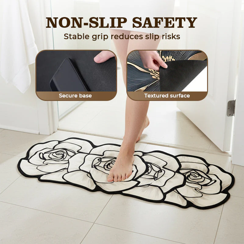📢📢55 % de réduction !!! ✨Tapis de salle de bain à motif floral à séchage rapide - Image 5