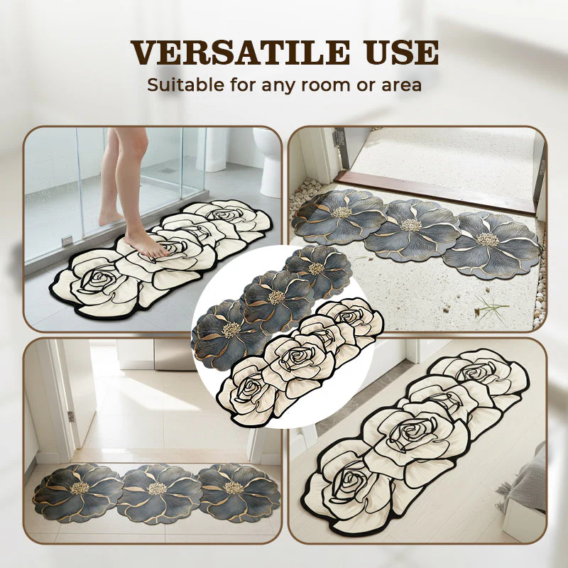 📢📢55 % de réduction !!! ✨Tapis de salle de bain à motif floral à séchage rapide - Image 6