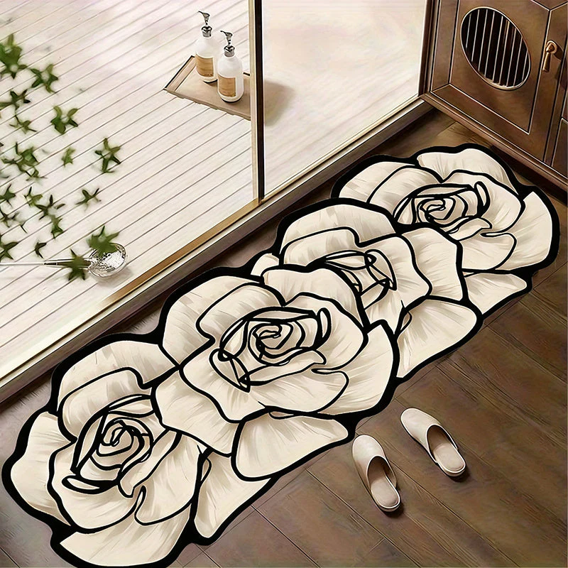 📢📢55 % de réduction !!! ✨Tapis de salle de bain à motif floral à séchage rapide - Image 9