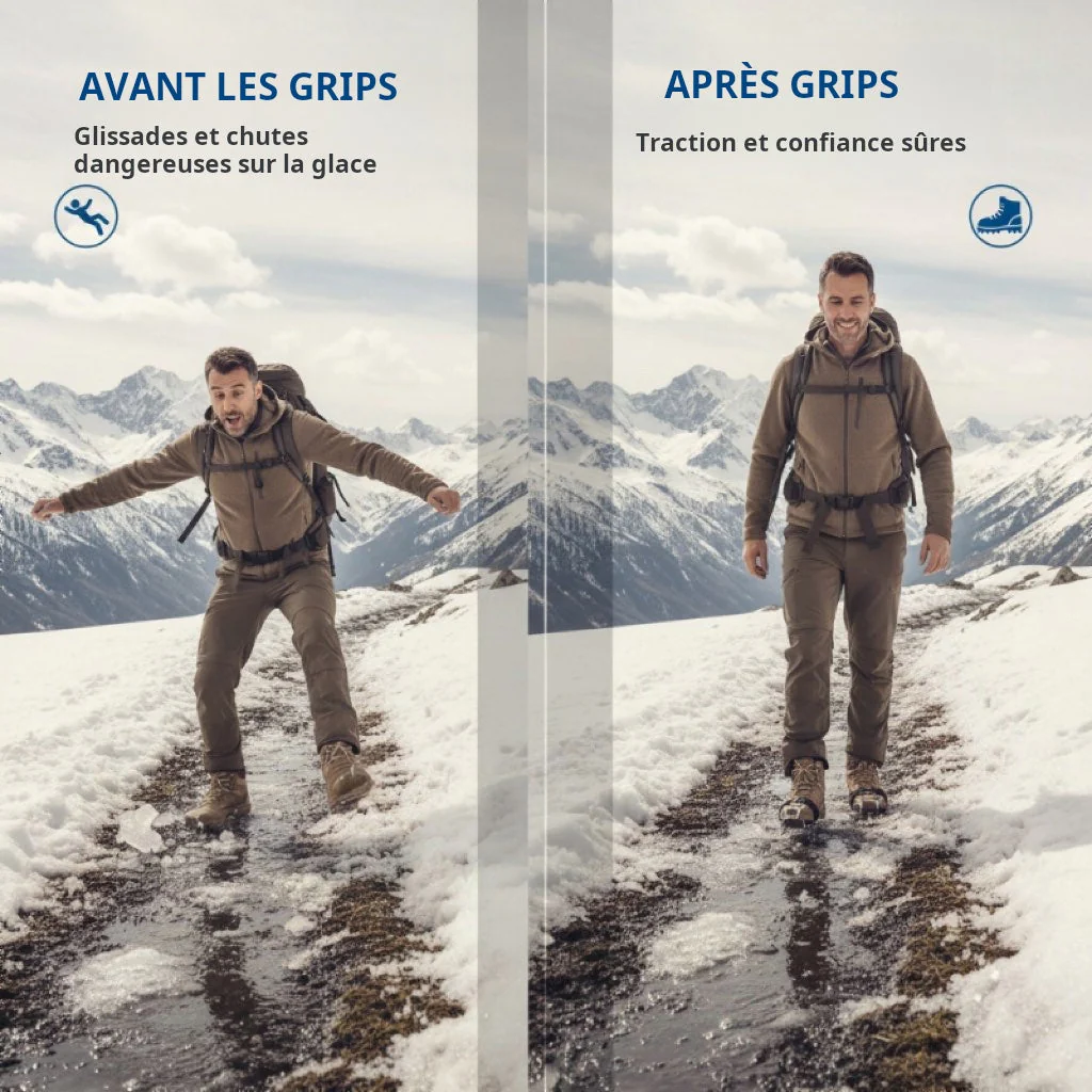 Crampons 26 Dents Acier Manganèse 🥾 | Plaques Antidérapantes en Acier Inoxydable ⚙️ | Pour Glace, Neige, Boue & Escalade ❄️🧗 | Compatibles avec Surchaussures - Image 4