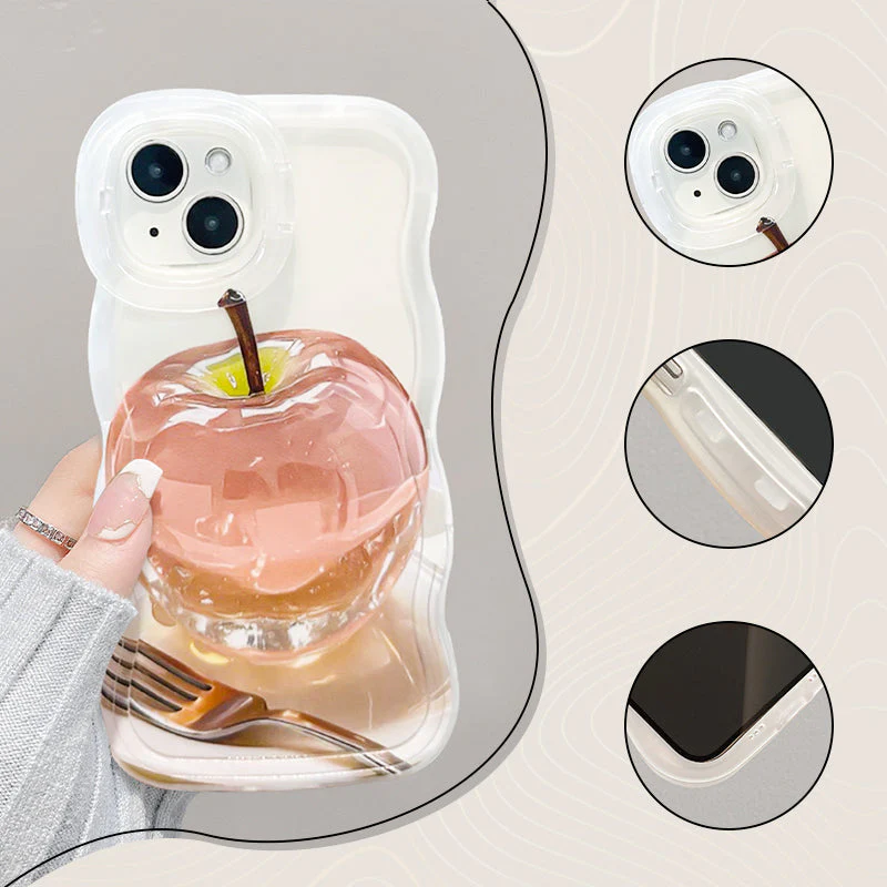📢✨Coque de Téléphone Transparente avec Motif Pomme pour iPhone 🍏📱 - Protection Élégante et Fun! - Image 5
