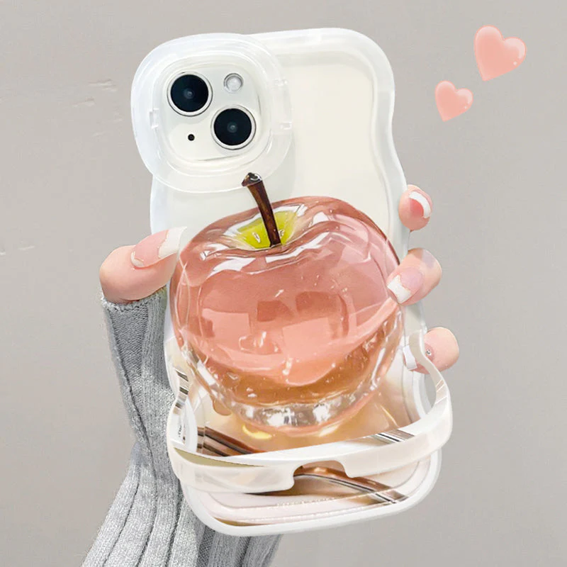📢✨Coque de Téléphone Transparente avec Motif Pomme pour iPhone 🍏📱 - Protection Élégante et Fun! - Image 8