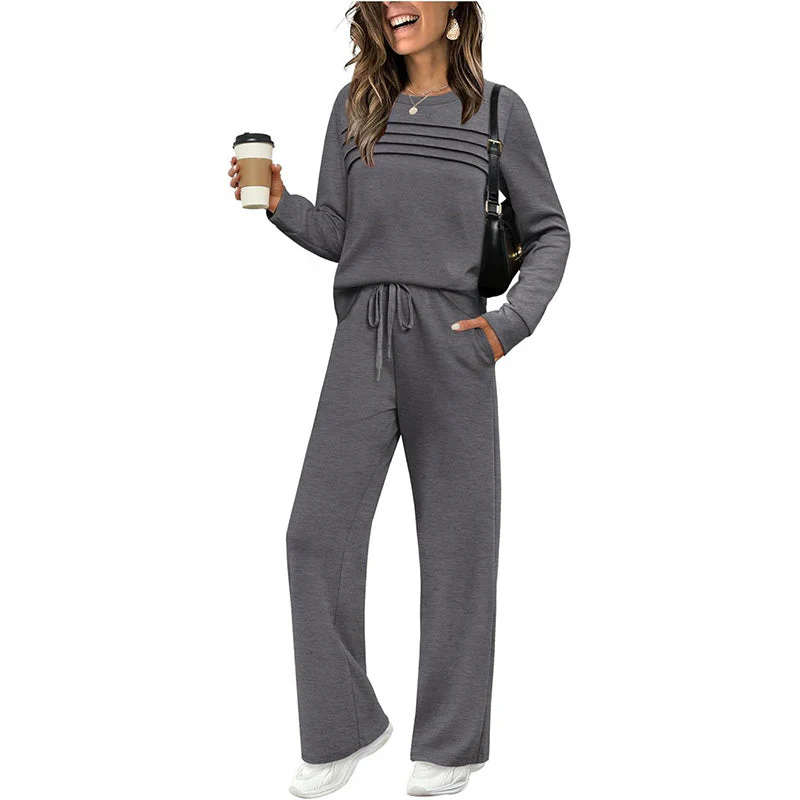 📢📢60 % de réduction !! ⏰Ensemble Femme Décontracté avec Haut et Pantalon à Cordon de Serrage 👕👖 - Image 14