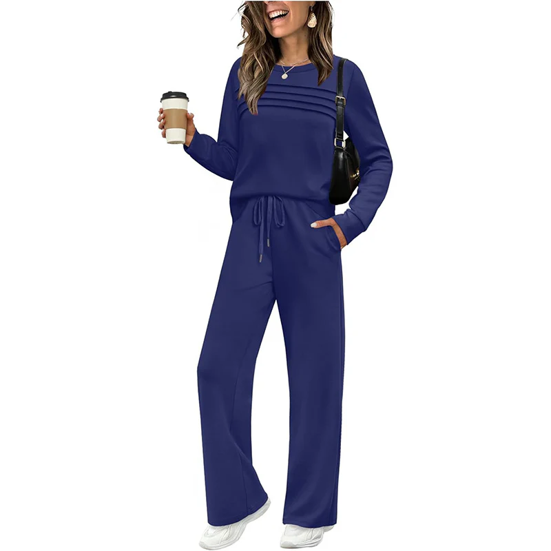📢📢60 % de réduction !! ⏰Ensemble Femme Décontracté avec Haut et Pantalon à Cordon de Serrage 👕👖 - Image 18