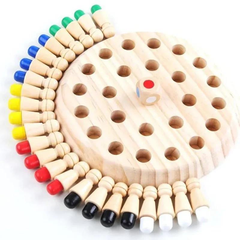 🧩 50% DE RÉDUCTION! ✨ Jeu d'Échecs et Mémoire en Bois - Set de 3 Jeux Éducatifs avec Bâtonnets et Cartes pour Enfants 👧🎲 - Image 2