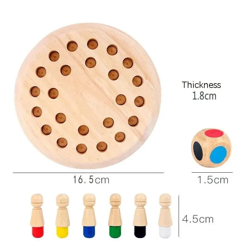 🧩 50% DE RÉDUCTION! ✨ Jeu d'Échecs et Mémoire en Bois - Set de 3 Jeux Éducatifs avec Bâtonnets et Cartes pour Enfants 👧🎲 - Image 7