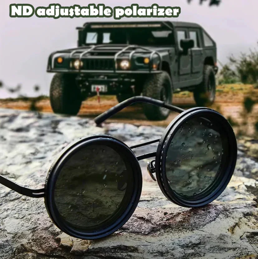 đđ Lunettes de soleil rondes polarisĂ©es Ă teinte rĂ©glableđ€ïž