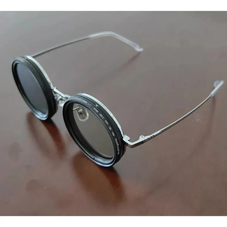đđ Lunettes de soleil rondes polarisĂ©es Ă teinte rĂ©glableđ€ïž - Image 9