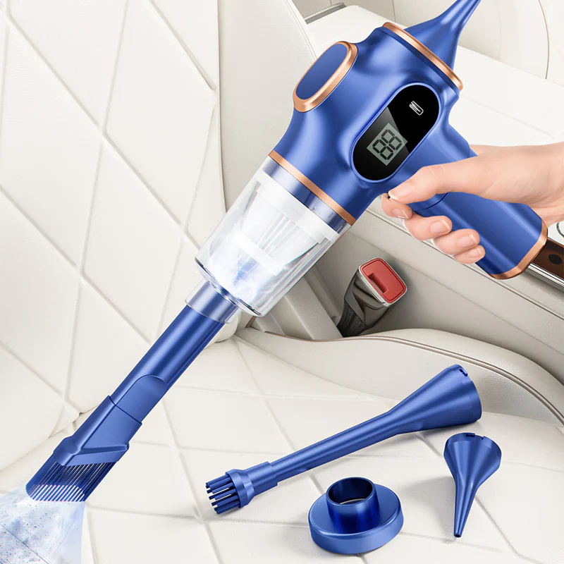 📢📢50 % de réduction !! ⏰ Aspirateur de Voiture Puissant 4-en-1 Rechargeable – Haute Succion, Autonomie Longue & Filtre Lavable 💨