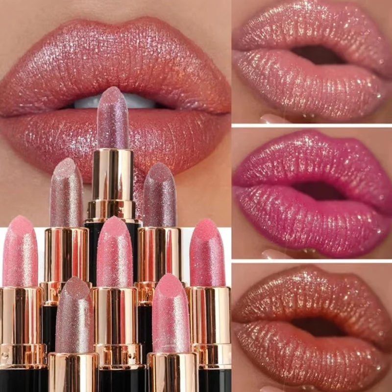 🔥 Offre Spéciale du Jour : 1 Acheté = 1 Offert ! 💄✨ Rouge à Lèvres Pailleté, Waterproof & Hydratant 🌟