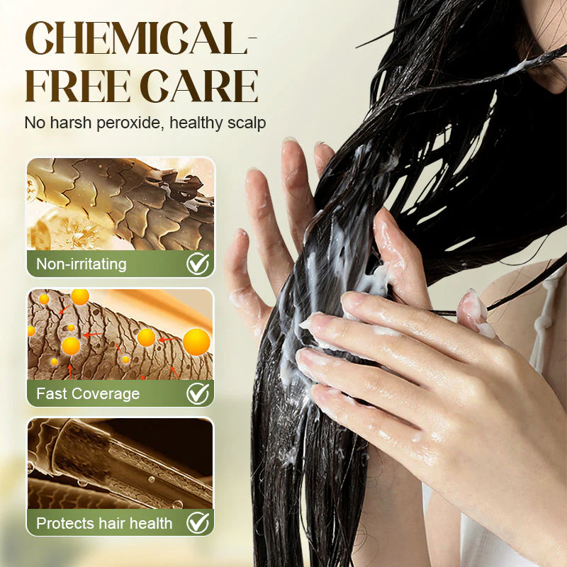 🌿 ACHETEZ 2, OFFERT 1 ! ✨ Colorant Capillaire aux Extraits Végétaux pour Cheveux Blancs - Formule Naturelle aux Botaniques Nourrissants pour une Couleur Éclatante sans Dommage 💆♀️💫 - Image 5