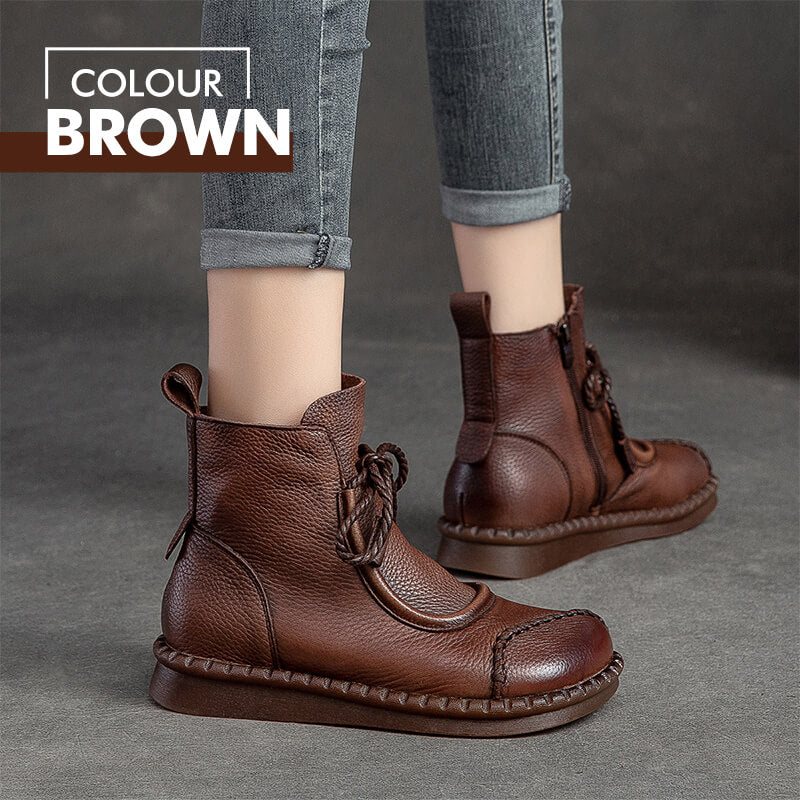 Bottines Vintage Élegantes en Cuir pour Femmes - Image 10