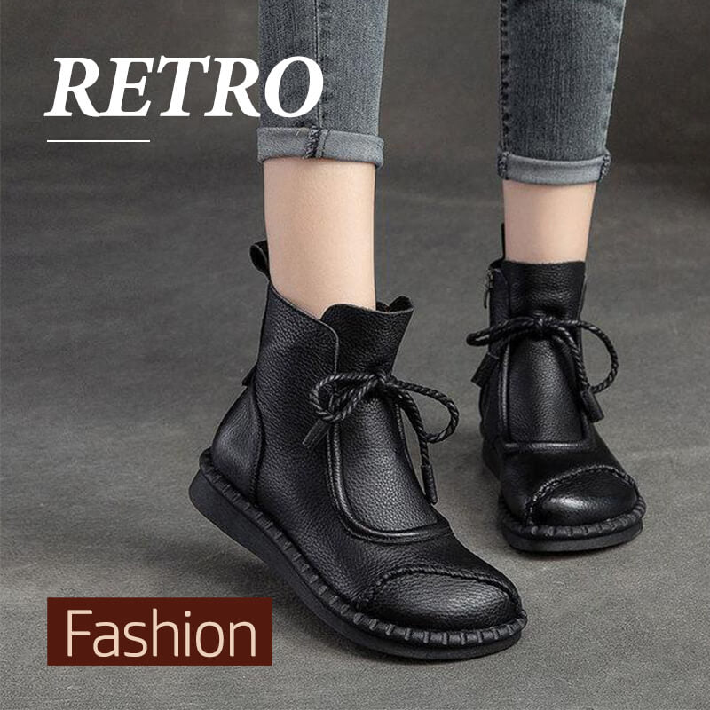 Bottines Vintage Élegantes en Cuir pour Femmes - Image 4