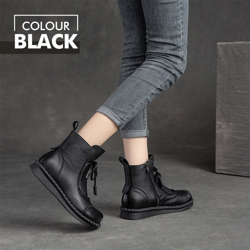 Bottines Vintage Élegantes en Cuir pour Femmes - Image 9