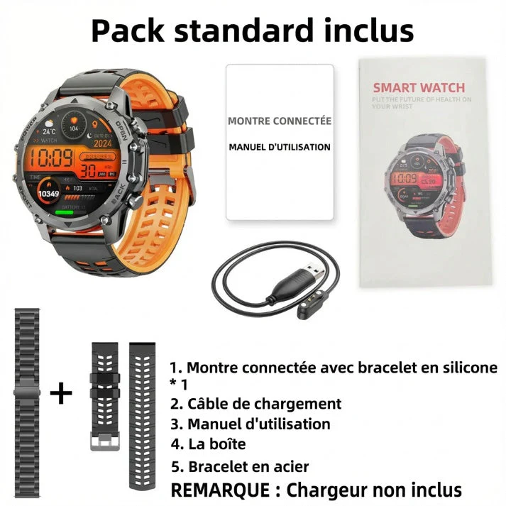 📢📢60% de réduction !! ⏰ Montre connectée HD pour homme – Écran 1,52", suivi santé & notifications intelligentes ⌚💼 - Image 6