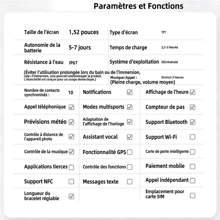 📢📢60% de réduction !! ⏰ Montre connectée HD pour homme – Écran 1,52", suivi santé & notifications intelligentes ⌚💼 - Image 7
