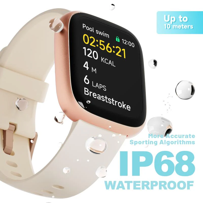 Montre connectée pour femmes et hommes, tracker d'activité physique avec fonction d'appel, montre de fitness avec suivi du sommeil/100 sports/podomètre étanche IP68 - Image 4