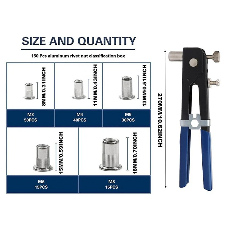 💥💥Ensemble d'outils manuels robustes pour écrous à rivets - Image 2