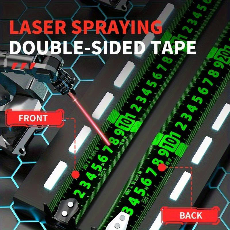📢📢50 % de réduction !! ⏰ Ruban à Mesurer Fluorescent – Haute Précision, Lecture Facile dans l'Obscurité & Durable 🛠️ - Image 3