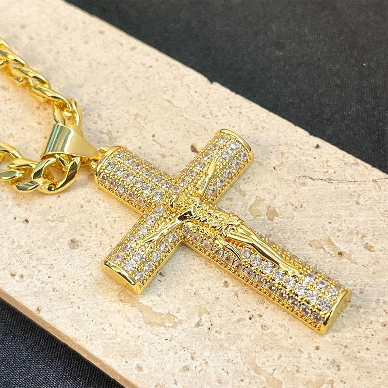 📢📢50 % de réduction !!! 💖✝️Collier pendentif crucifix Jésus - Image 7