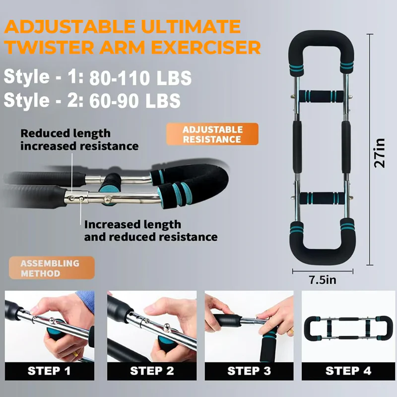 📢📢60% de réduction !! ⏰Barre lestée réglable 60–110 lb – Entraîneur de bras & pectoraux portable pour fitness à domicile ! ✨🔥