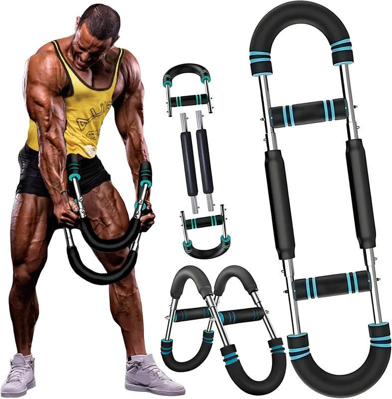 📢📢60% de réduction !! ⏰Barre lestée réglable 60–110 lb – Entraîneur de bras & pectoraux portable pour fitness à domicile ! ✨🔥 - Image 2