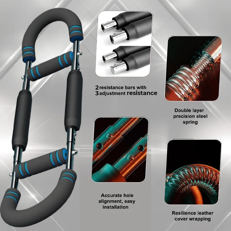 📢📢60% de réduction !! ⏰Barre lestée réglable 60–110 lb – Entraîneur de bras & pectoraux portable pour fitness à domicile ! ✨🔥 - Image 6