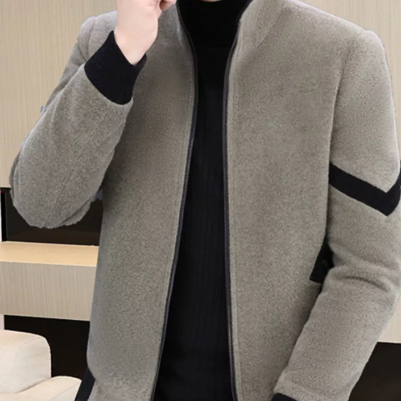 📢📢60 % DE RÉDUCTION !!! ✨Veste zippée décontractée en fausse laine pour homme - Image 2