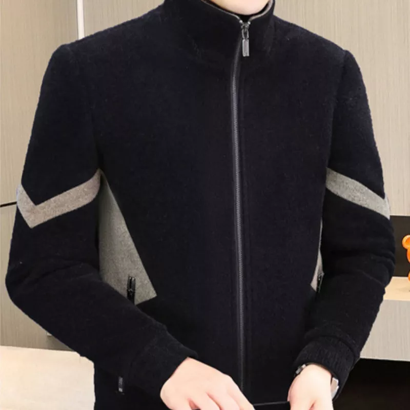 📢📢60 % DE RÉDUCTION !!! ✨Veste zippée décontractée en fausse laine pour homme - Image 8