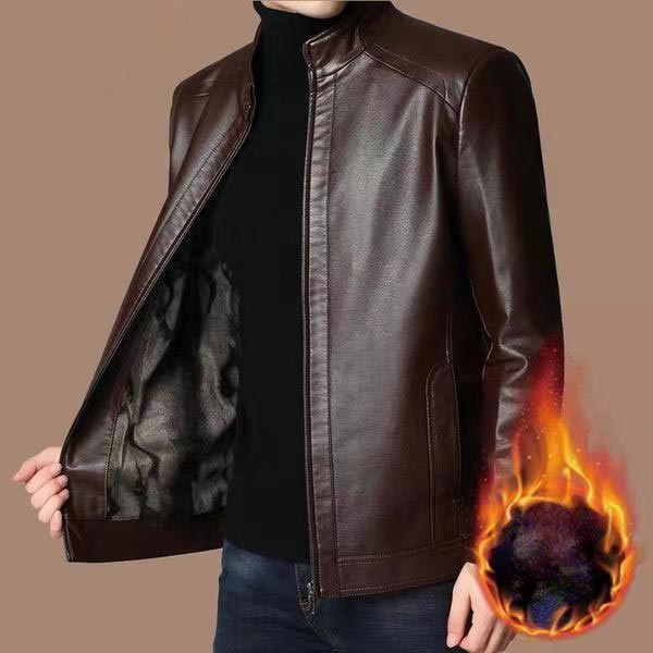 📢📢60 % de réduction !!⏰Veste Chaude en Cuir avec Doublure en Peluche pour Homme - Image 3