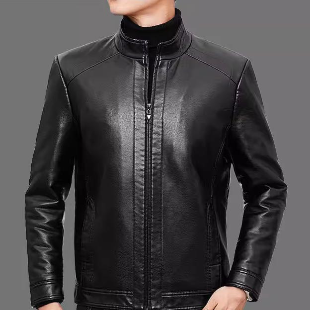 📢📢60 % de réduction !!⏰Veste Chaude en Cuir avec Doublure en Peluche pour Homme - Image 4