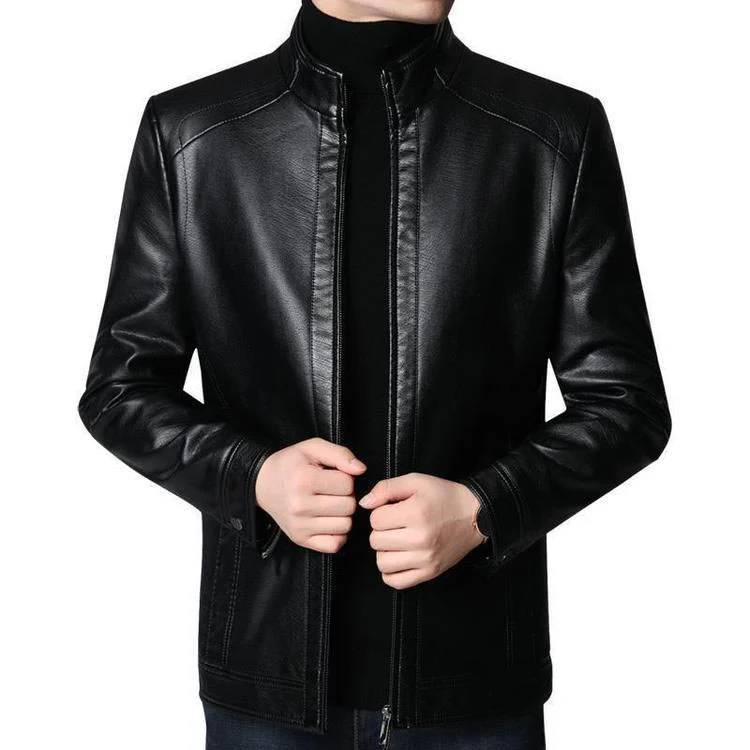 📢📢60 % de réduction !!⏰Veste Chaude en Cuir avec Doublure en Peluche pour Homme - Image 5