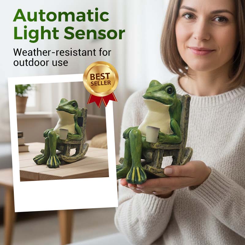 💯2026 Meilleures ventes🐸Grenouille solaire décorative dans un fauteuil à bascule🍃 - Image 6
