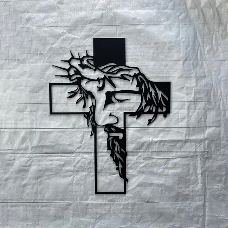 🔥 50% DE RÉDUCTION ! ✨ Décoration Murale Croix Métallique Jésus - Art Religieux en Fer Découpé, Symbolisme Spirituel, Installation Facile pour Intérieur ✝️🕊️ - Image 2