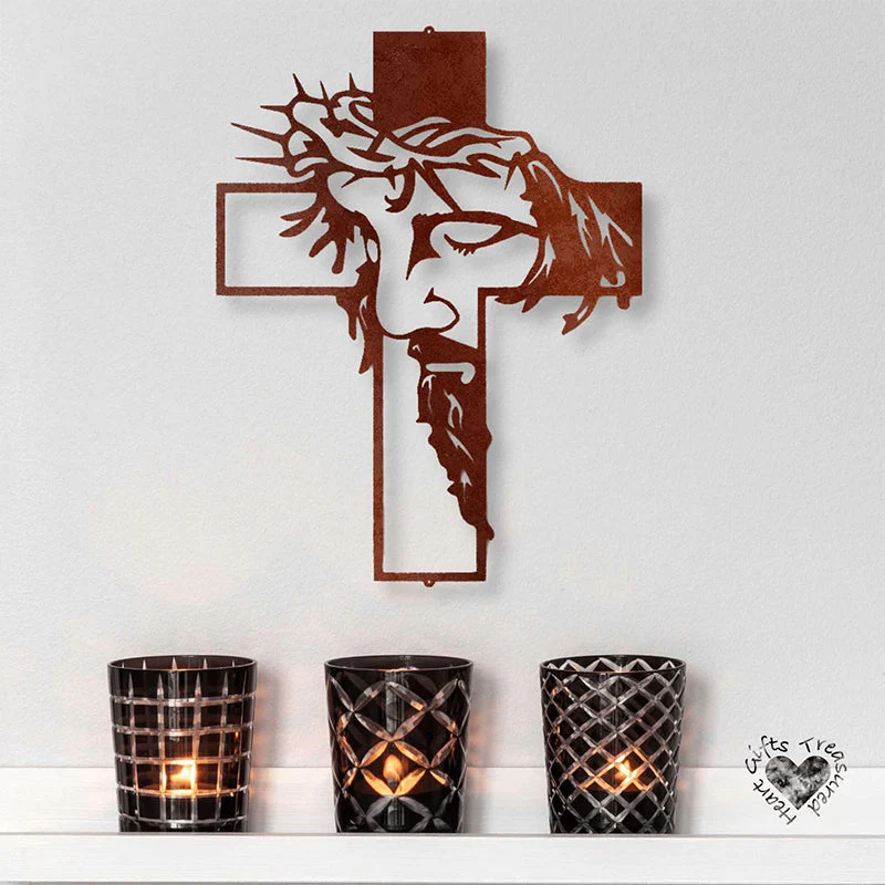🔥 50% DE RÉDUCTION ! ✨ Décoration Murale Croix Métallique Jésus - Art Religieux en Fer Découpé, Symbolisme Spirituel, Installation Facile pour Intérieur ✝️🕊️ - Image 8