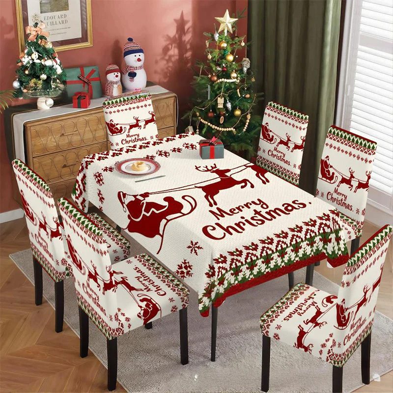🔥 55% DE RÉDUCTION ! ✨ Nappe de Noël Classique - Motifs Festifs Variés, Tissu Polyester Résistant aux Taches, Tailles Adaptées à Toutes les Tables 🎄🍽️ - Image 10